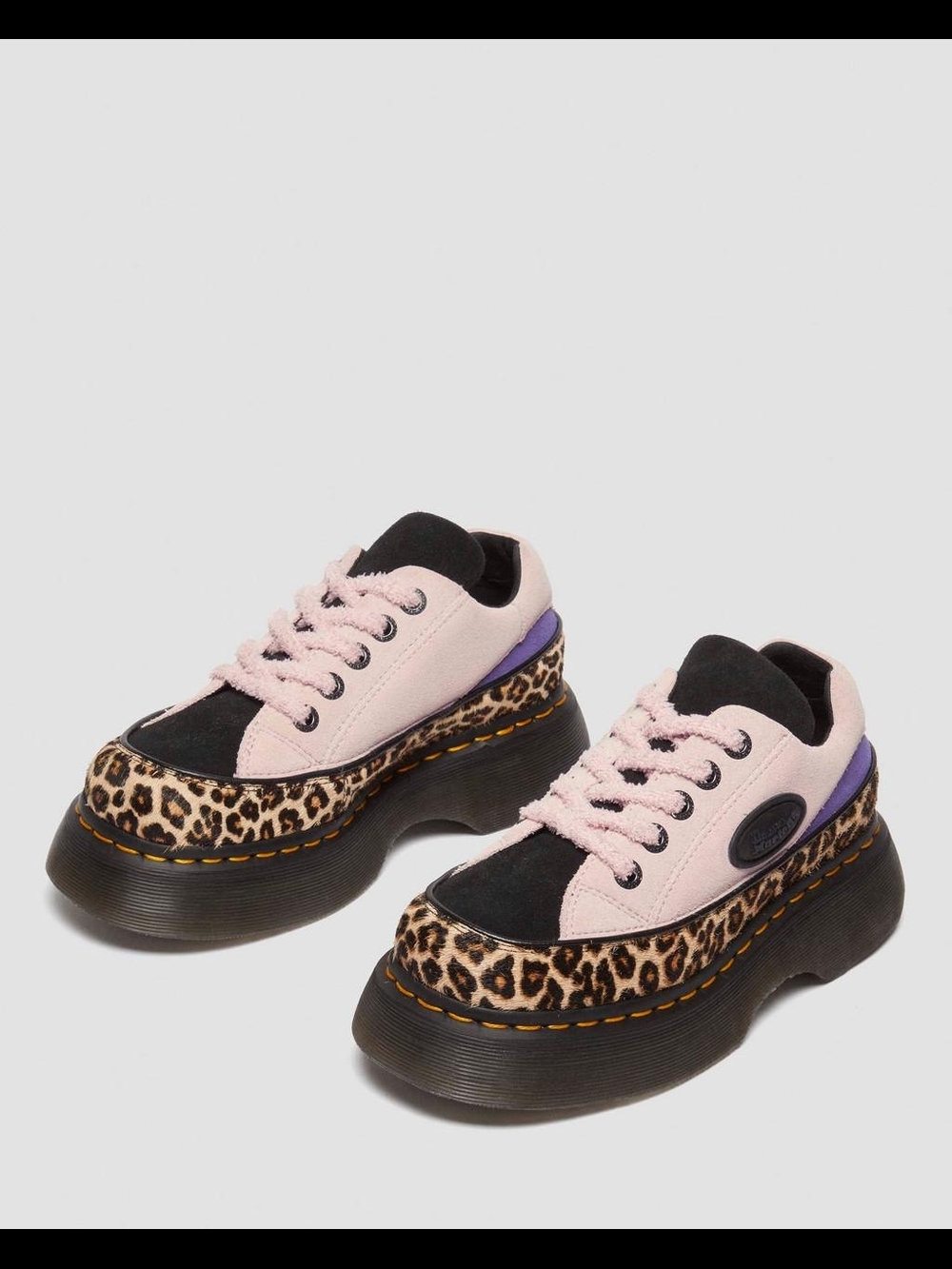 Dr. Martens Buzz Light Tan + Powder Pink - Mini Leopard Spot - Picture 3 of 8